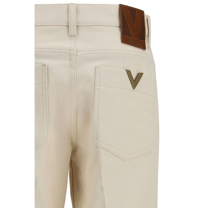 Valentino Beige Cotton Flared Jeans