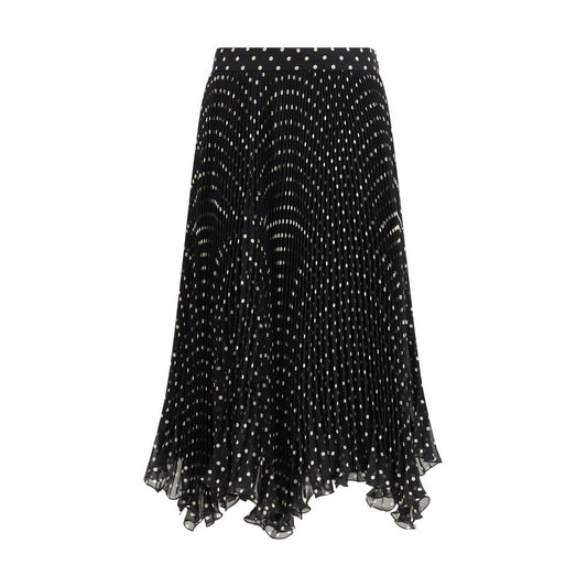 Valentino Black Viscose Midi Skirt