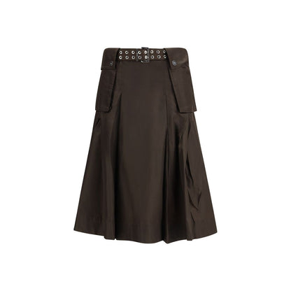 Ganni Brown Recycled Polyamide Long Skirt