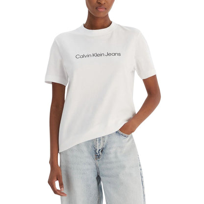 Calvin Klein Jeans White Cotton T-Shirt