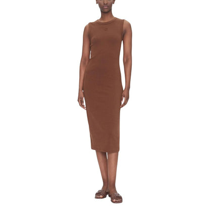 Calvin Klein Jeans Brown Cotton Long Dress