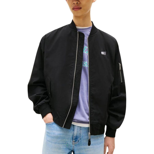 Tommy Hilfiger Jeans Black Recycled Cotton Bomber