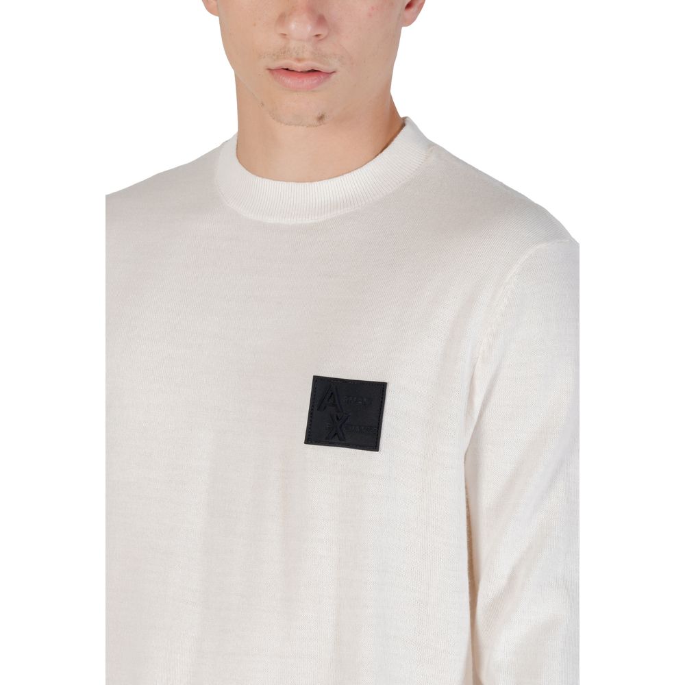 Armani Exchange White Marabou Sweatshirt