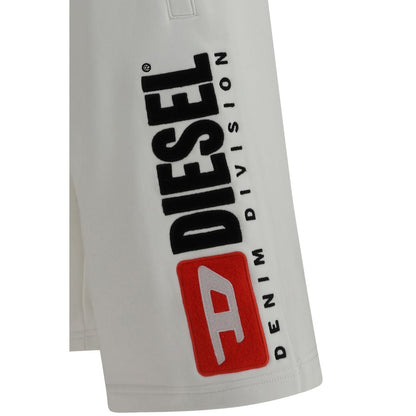 Diesel White Cotton Bermuda Shorts