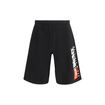 Diesel Black Cotton Bermuda Shorts