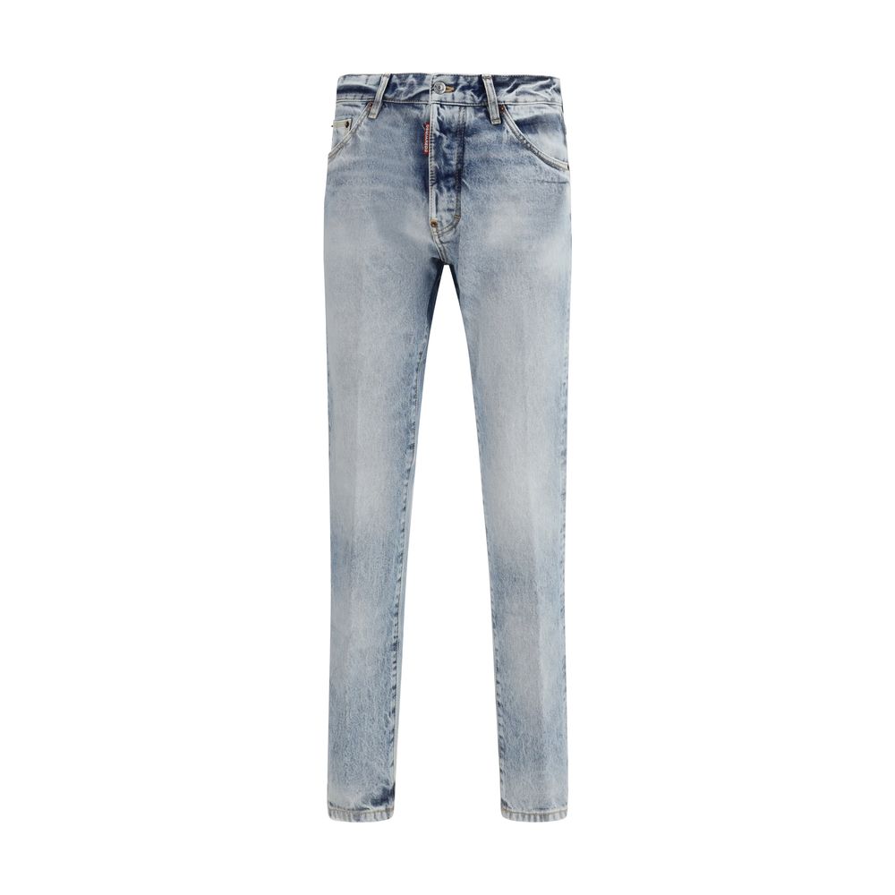 Dsquared² Blue Cotton Straight-Leg Jeans