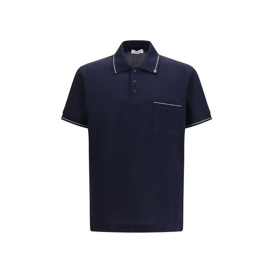 Ferragamo Blue Cotton Polo Shirt