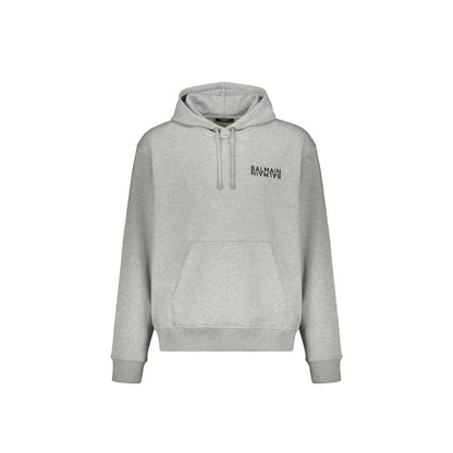 Balmain Gray Cotton Hoodie