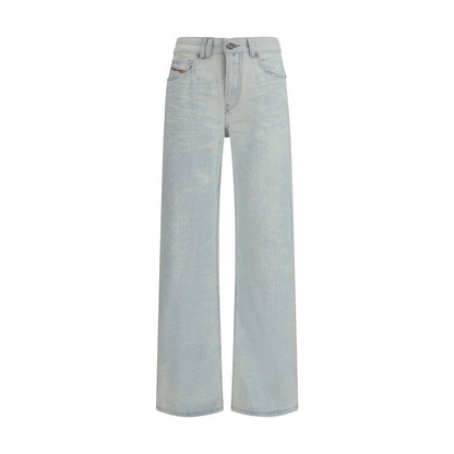 Diesel Blue Cotton Straight-Leg Jeans