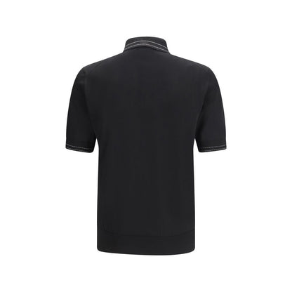 Dolce & Gabbana Black Silk Polo Shirt