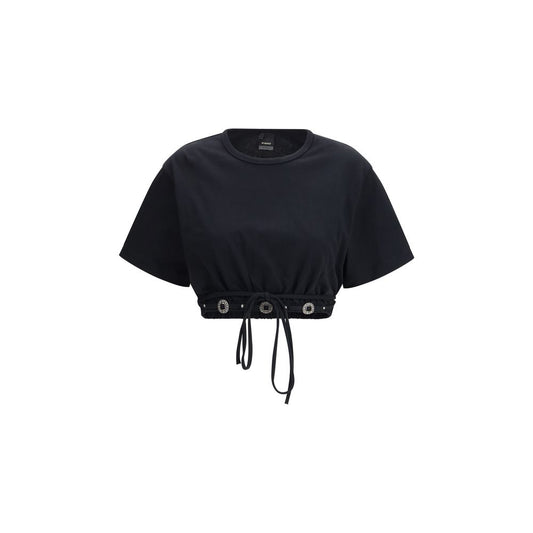 PINKO Black Cotton T-Shirt