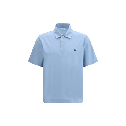 Ferragamo Blue Cotton Polo Shirt