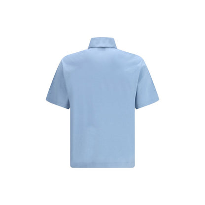 Ferragamo Blue Cotton Polo Shirt