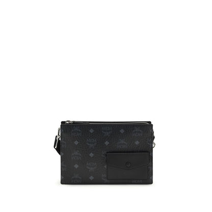 MCM Black Calf Leather Bos Taurus Shoulder Bag