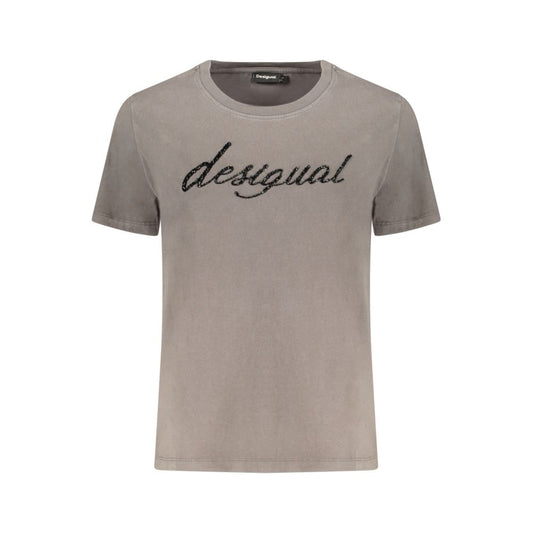 Desigual Grigio Cotton Women T-Shirt