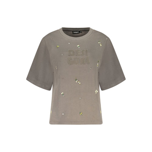 Desigual Grigio Cotton Women Sweatshirt