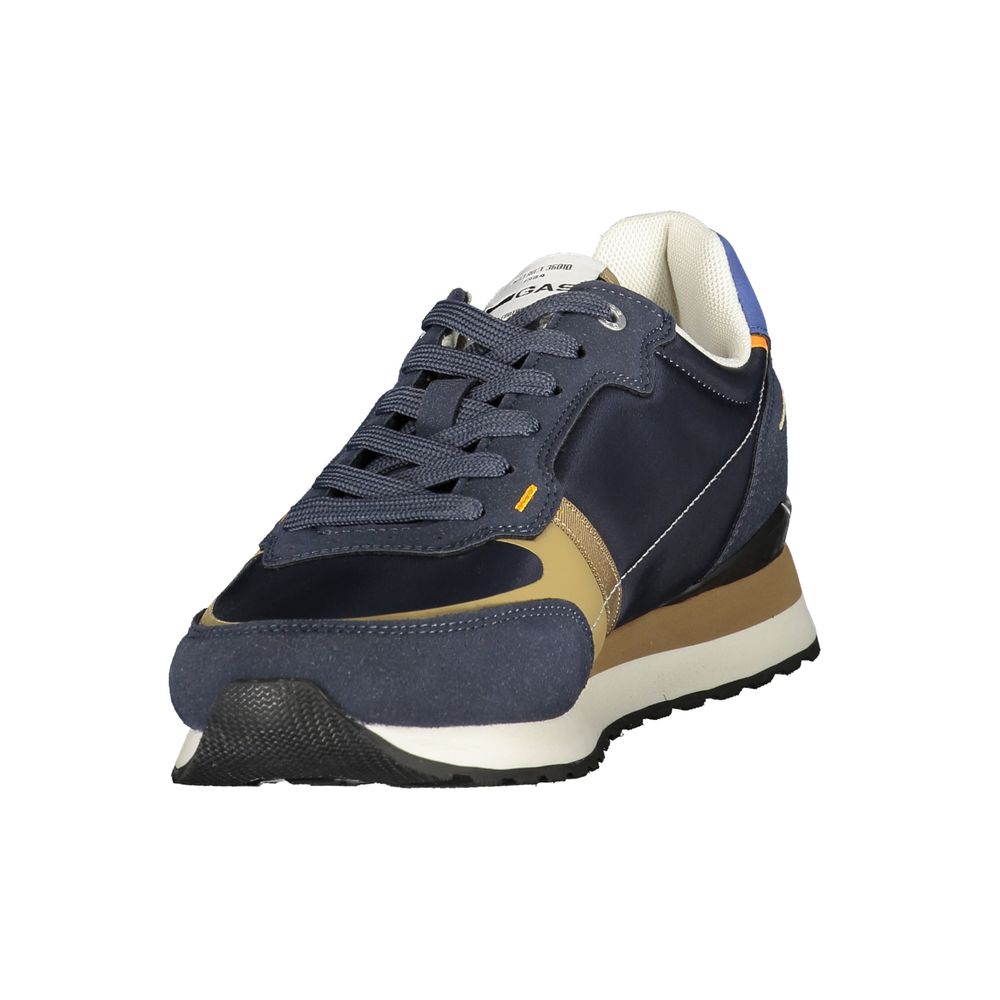 Gas Blue Polyurethane Men Sneaker