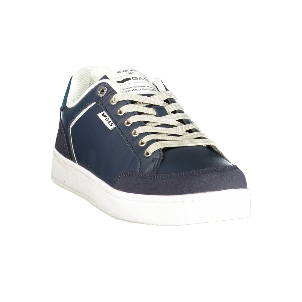 Gas Blue Polyester Athletic Sneakers
