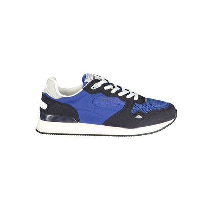 Gas Blue Polyester Athletic Sneakers
