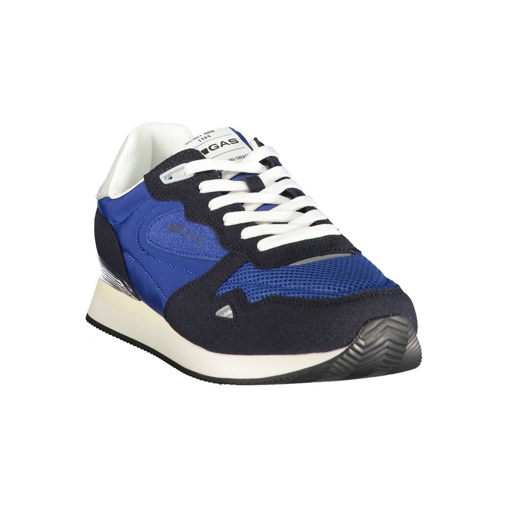 Gas Blue Polyester Athletic Sneakers