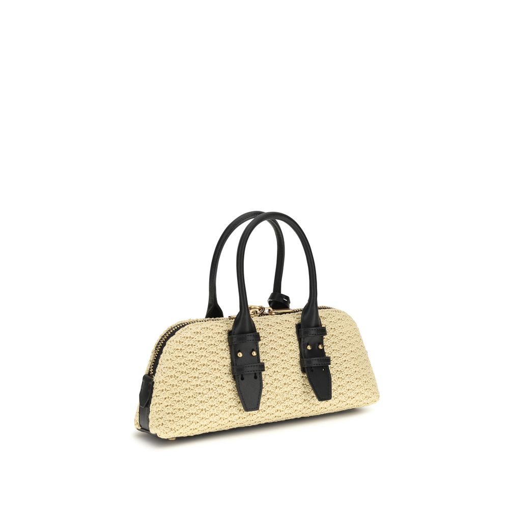 PINKO Beige Raffia Shoulder Bag