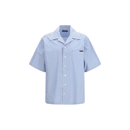 Dolce & Gabbana Blue Cotton Shortsleeve Shirt