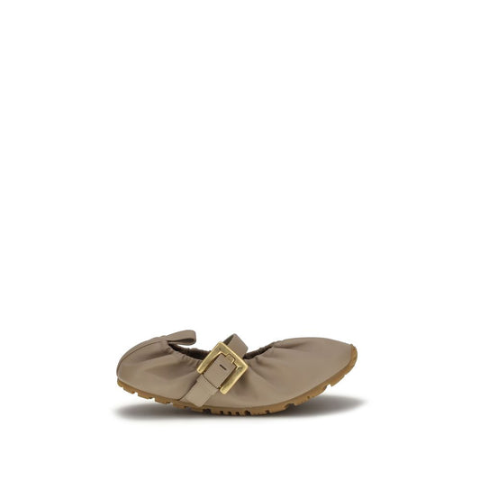 Balmain Beige Lamb Ovis Aries Aries Ballet Flats