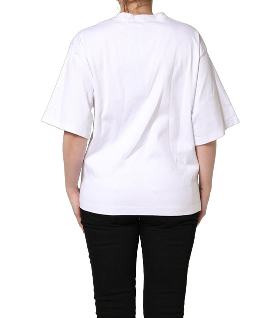 Dolce & Gabbana White I'm A Super Model Fan Print Jersey T-shirt