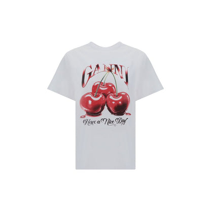 Ganni White Cotton T-Shirt