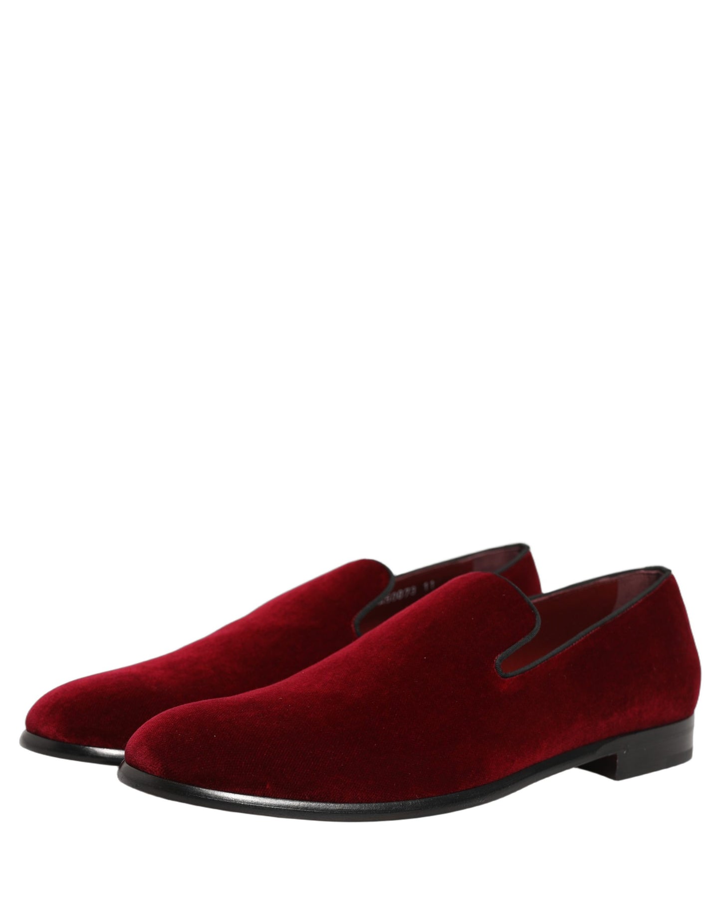 Dolce & Gabbana Maroon Velvet Slip On Men Dress Loafers Shoes