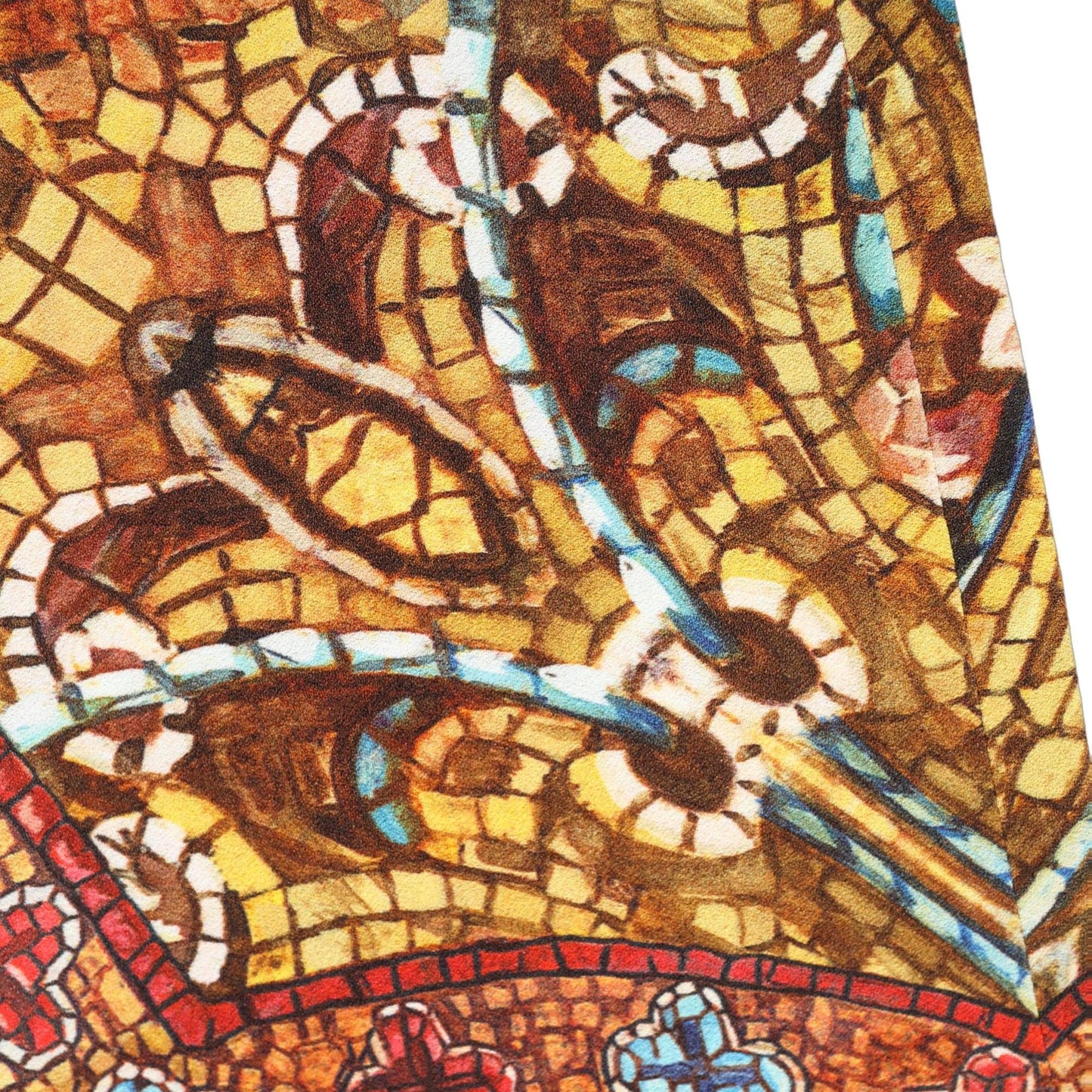 Dolce & Gabbana Multicolor Mosaic Print Crepe Cropped Trouser Pants