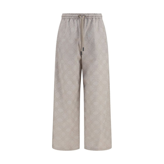 Off-White Beige Cotton Casual Pants