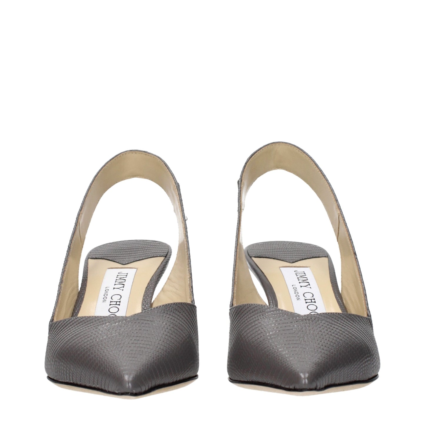 Jimmy Choo Gray Leather High Heel Pumps