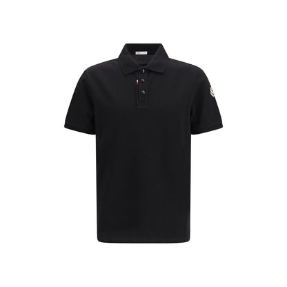 Moncler Black Cotton Polo Shirt