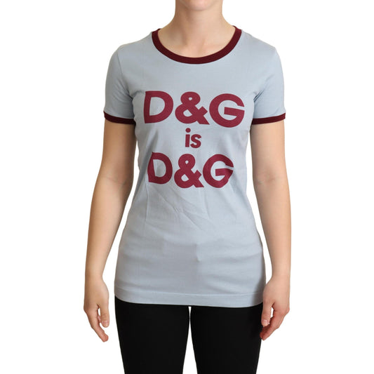 Dolce & Gabbana Blue Crewneck D&G Top T-shirt