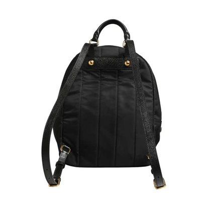 Dolce & Gabbana Vulcano black nylon quilted backpack med guld hardware