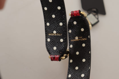 Dolce & Gabbana Rød Python Læder Krystals Reversible Skulder Strap