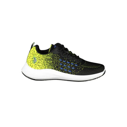 U.S. Polo Assn. sorte sneakers med neon gul specklet mønster