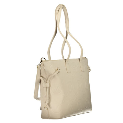Mario Valentino Beige Polyurethane Women's Bag with Adjustable Straps