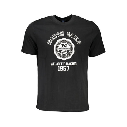 North Sails Black Cotton Men T-Shirt