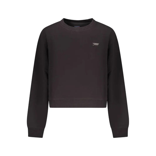 Tommy Hilfiger sorte bomuldssweatshirt med broderet logo på brystet
