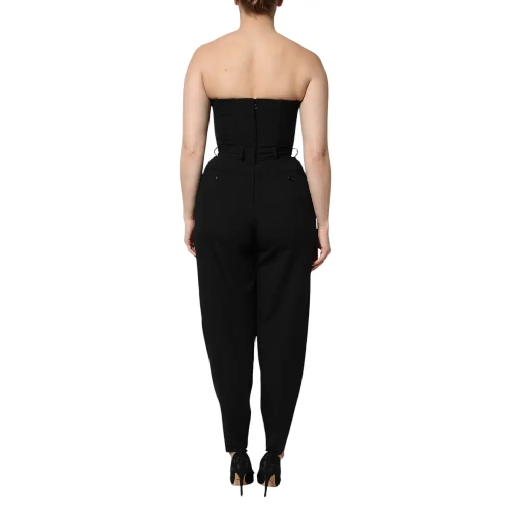 Dolce & Gabbana gabbana black wool strapless romper jumpsuit bagside