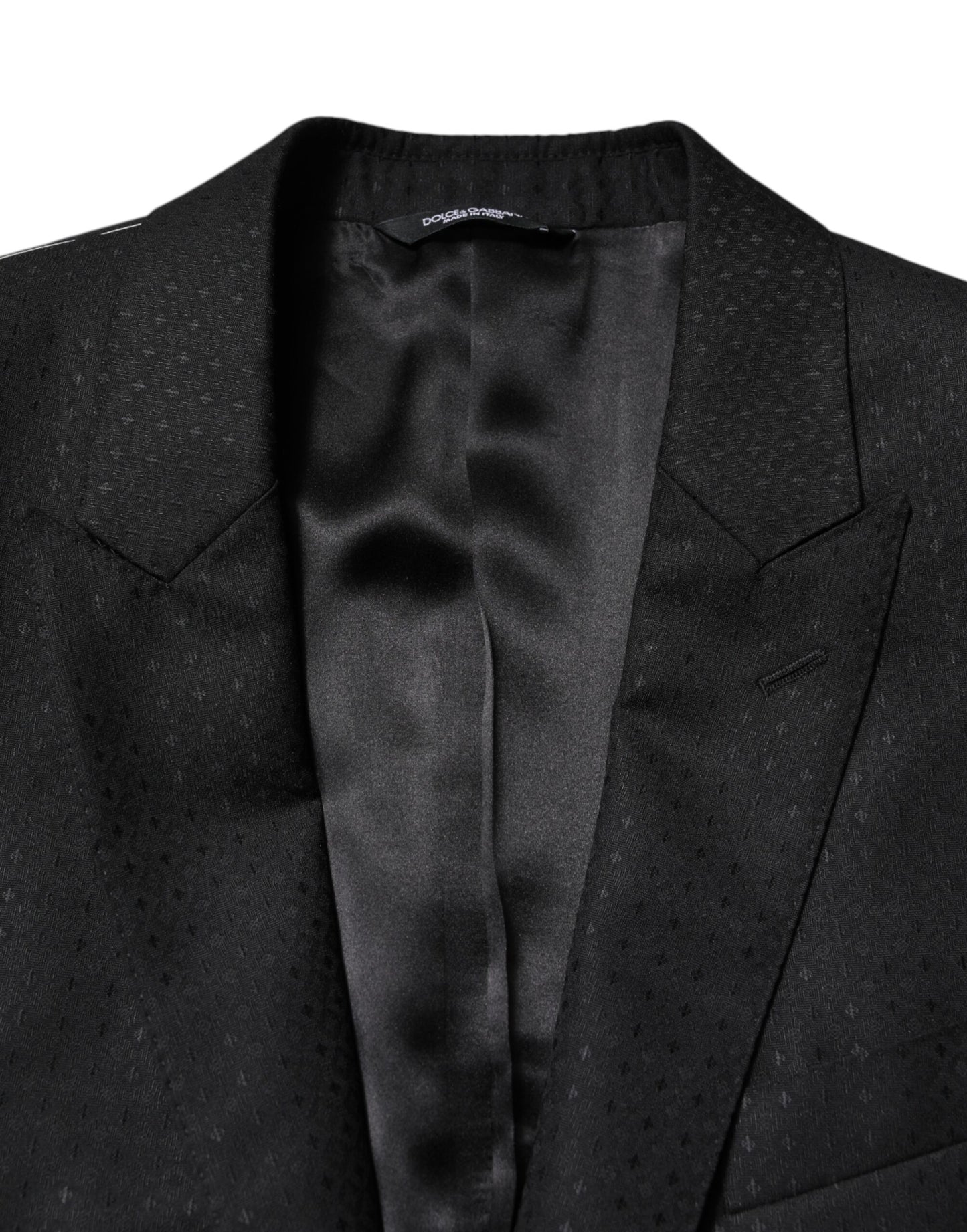 Dolce & Gabbana Black Jacquard Single Breasted 2 Piece Suit