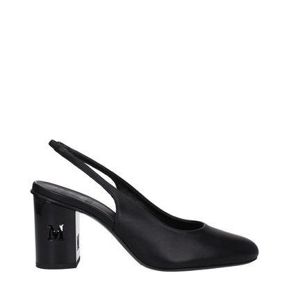 Max Mara Black Leather High Heel Pumps