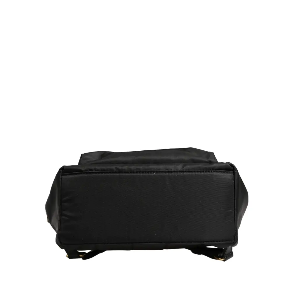 Dolce & Gabbana Vulcano sort nylon rygsæk med guld hardware