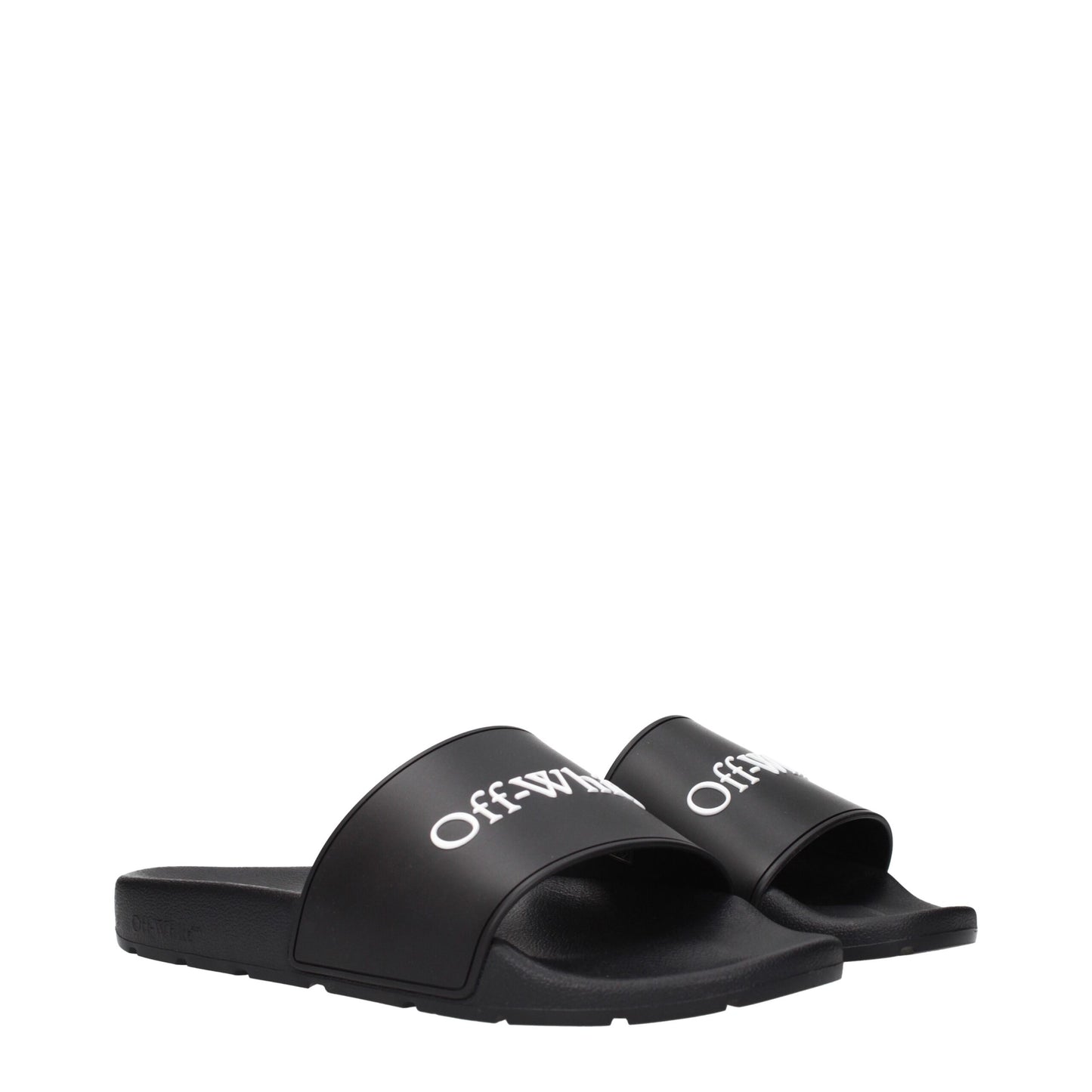 Off-White Black Cotton Slippers Sandals