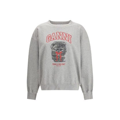 Ganni Gray Cotton Sweatshirt