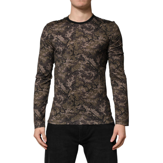 Dolce & Gabbana Multicolor Camouflage Long Sleeves T-shirt