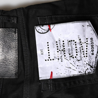 Acht Black Cotton Slim Fit Denim Low Waist Denim Jeans
