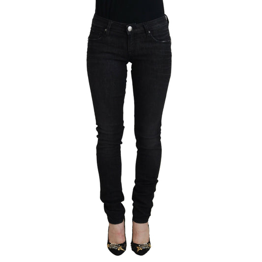 Acht Black Cotton Slim Fit Women Casual Denim Jeans